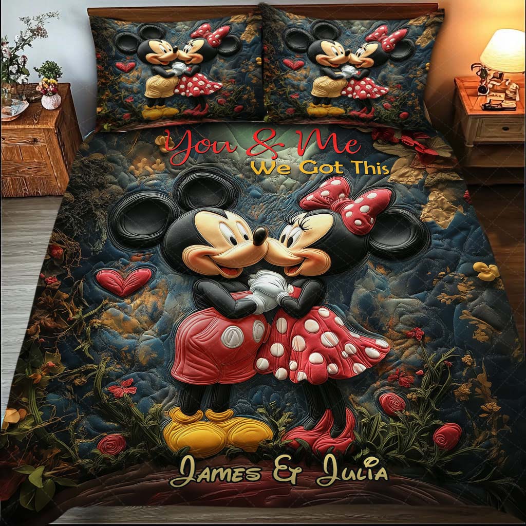 You And Me We Got This - Personalized Mouse Quilt Set