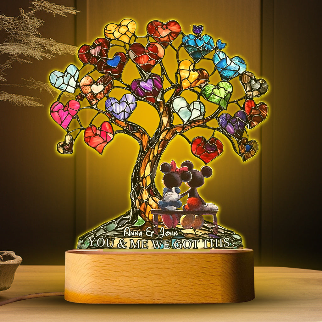 You And Me We Got This - Personalized Mouse Shaped Plaque Light Base