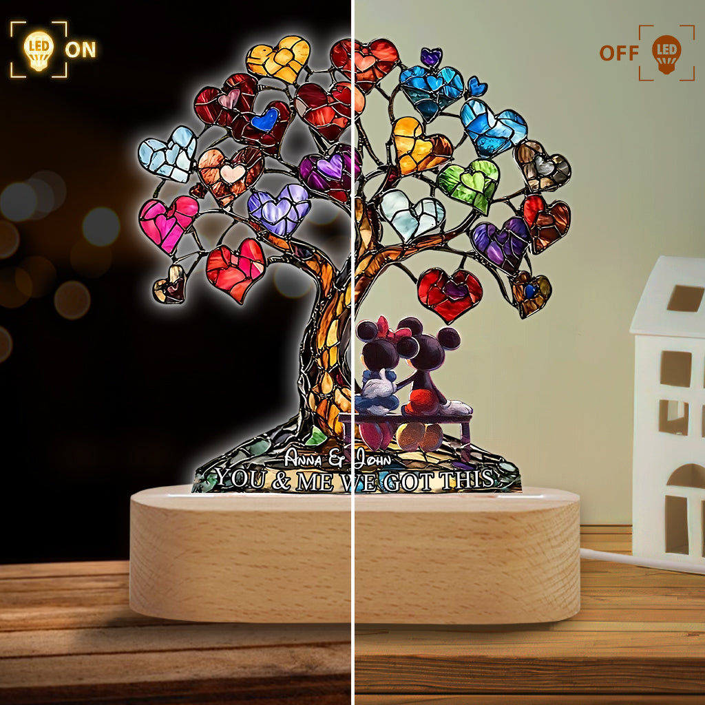 You And Me We Got This - Personalized Mouse Shaped Plaque Light Base