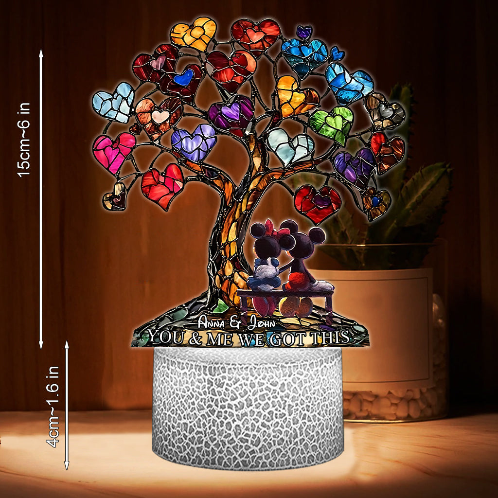 You And Me We Got This - Personalized Mouse Shaped Plaque Light Base