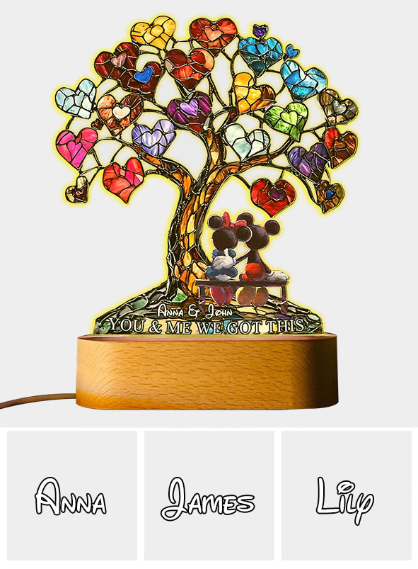You And Me We Got This - Personalized Mouse Shaped Plaque Light Base