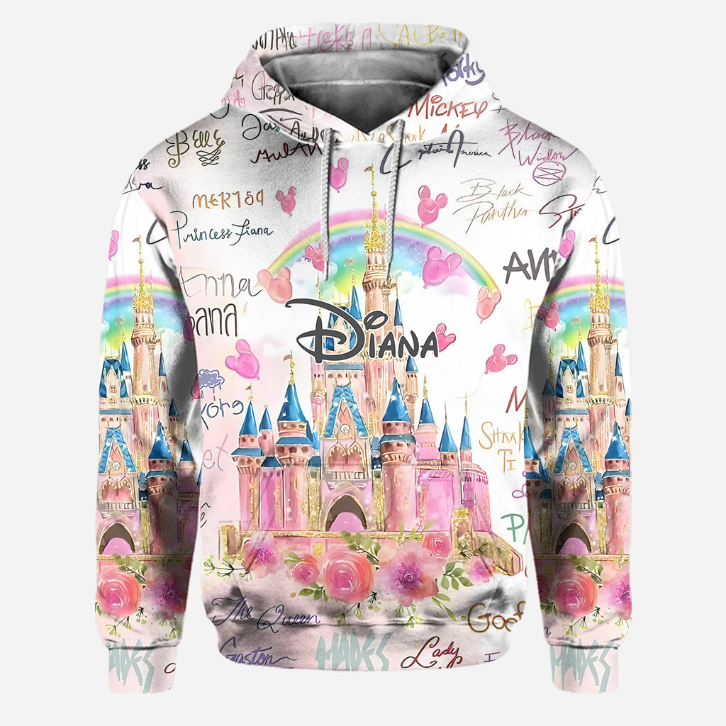 Pink Xmas - Personalized Mouse Hoodie and Leggings