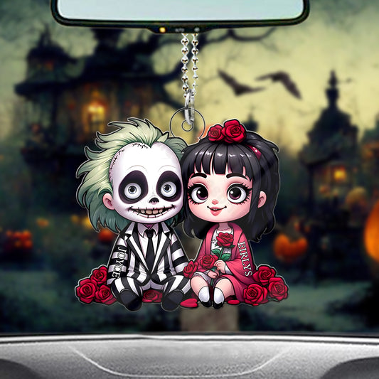 Horror Couple - Personalized Custom Shaped Car Ornament