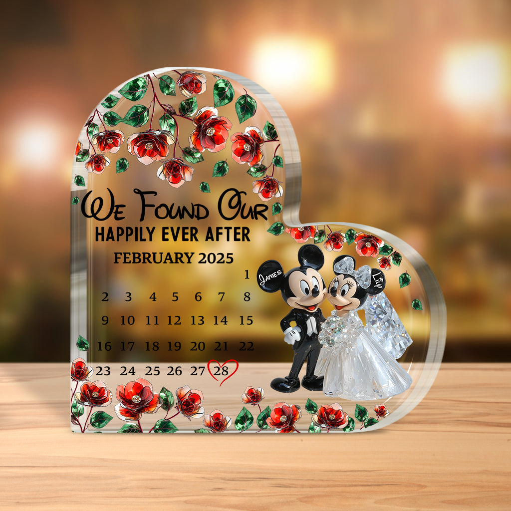 We Found Our Happily Ever After - Personalized Mouse Custom Shaped Acrylic Plaque