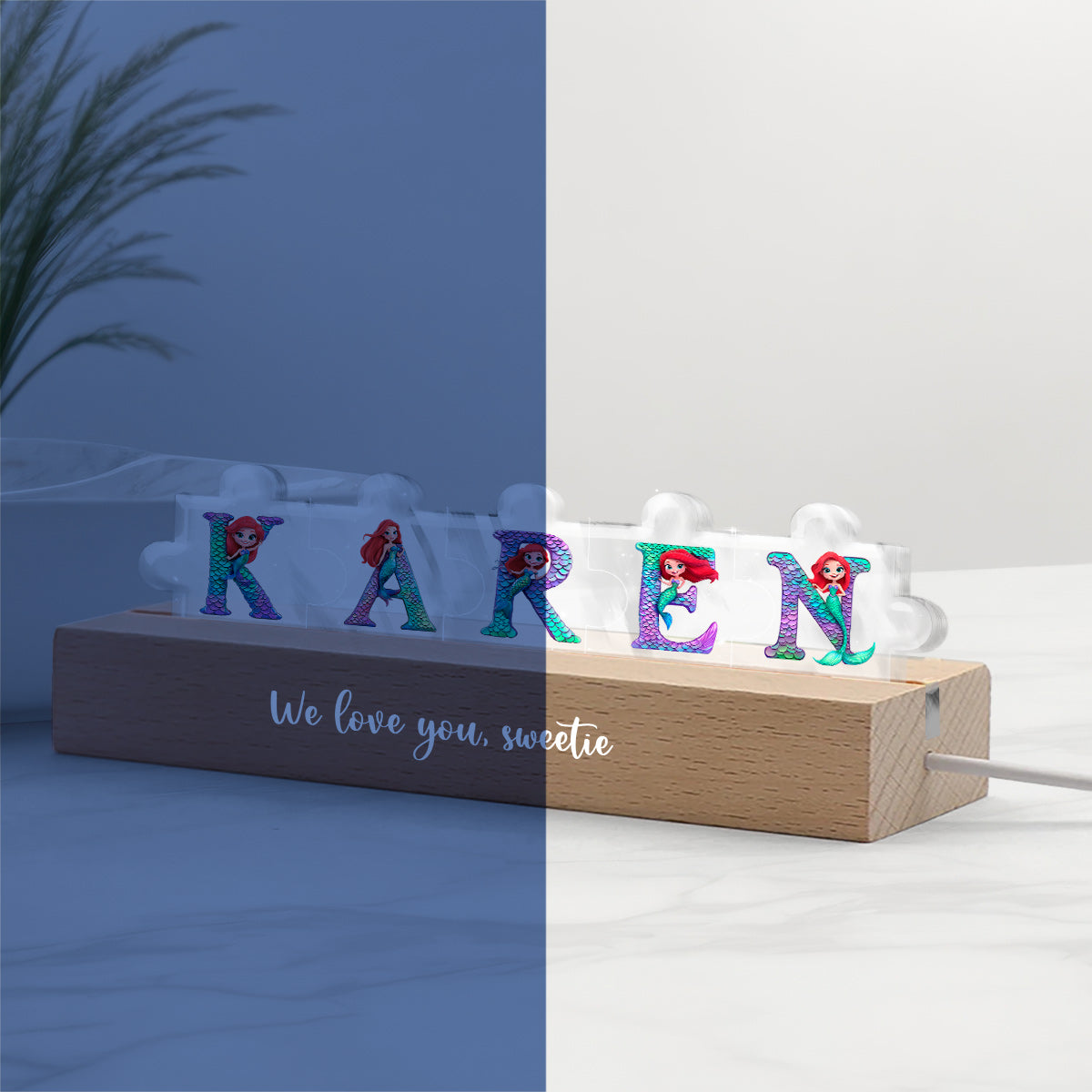 Name Puzzle - Personalized Kid Shaped Led Night Light
