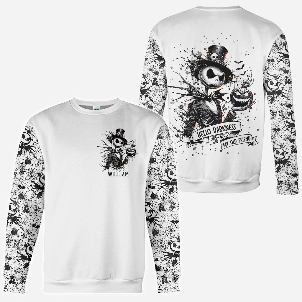 Hello Darkness - Personalized Nightmare All Over Shirt