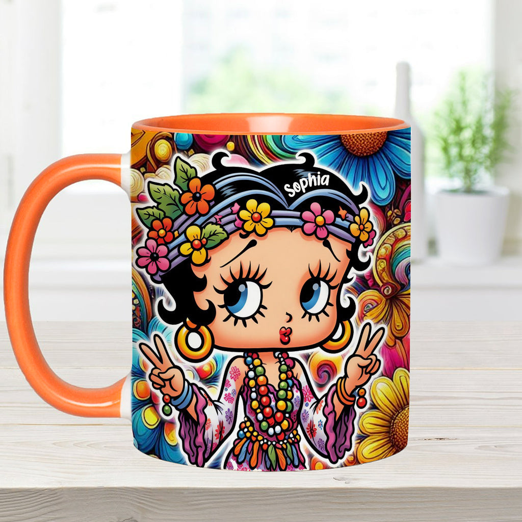 Blossoms of Peace - Personalized Hippie Accent Mug