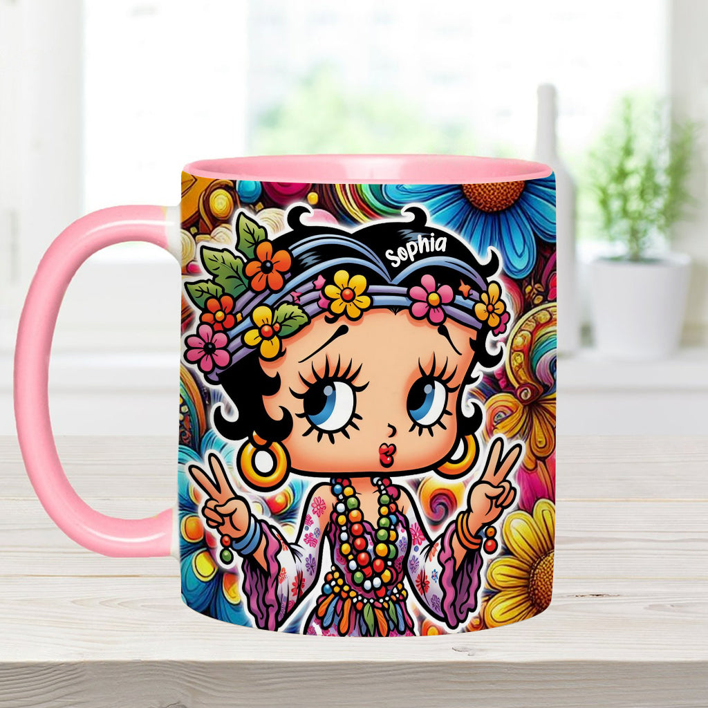 Blossoms of Peace - Personalized Hippie Accent Mug