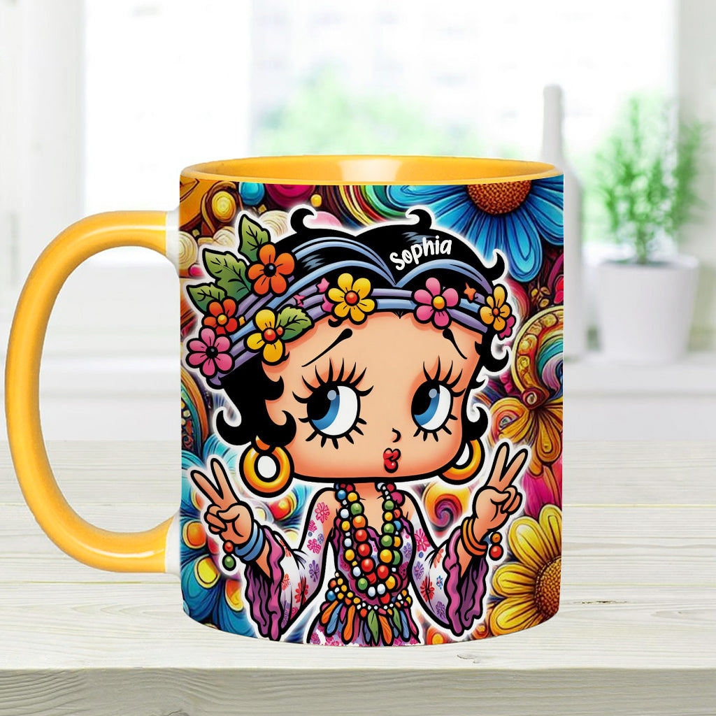 Blossoms of Peace - Personalized Hippie Accent Mug