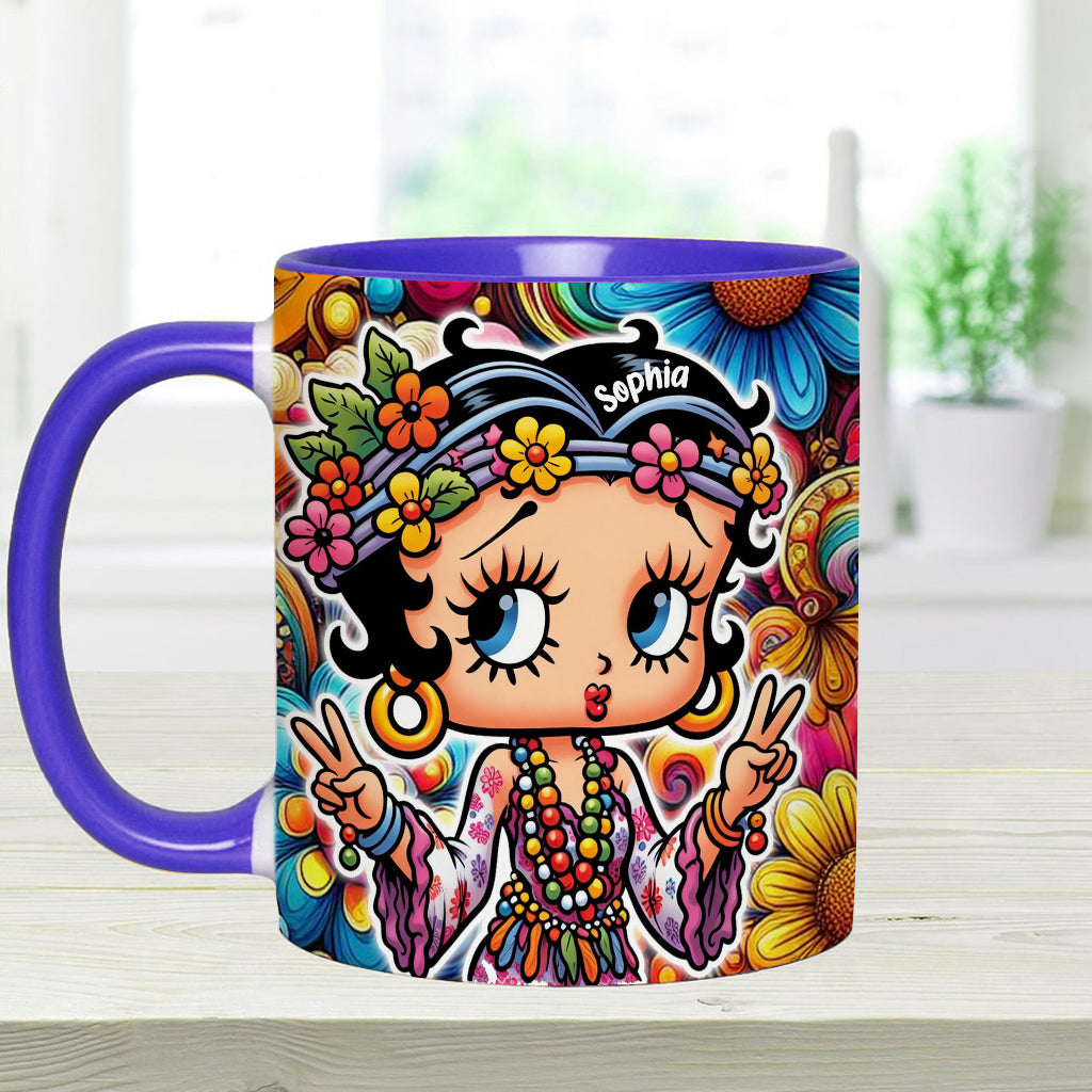Blossoms of Peace - Personalized Hippie Accent Mug
