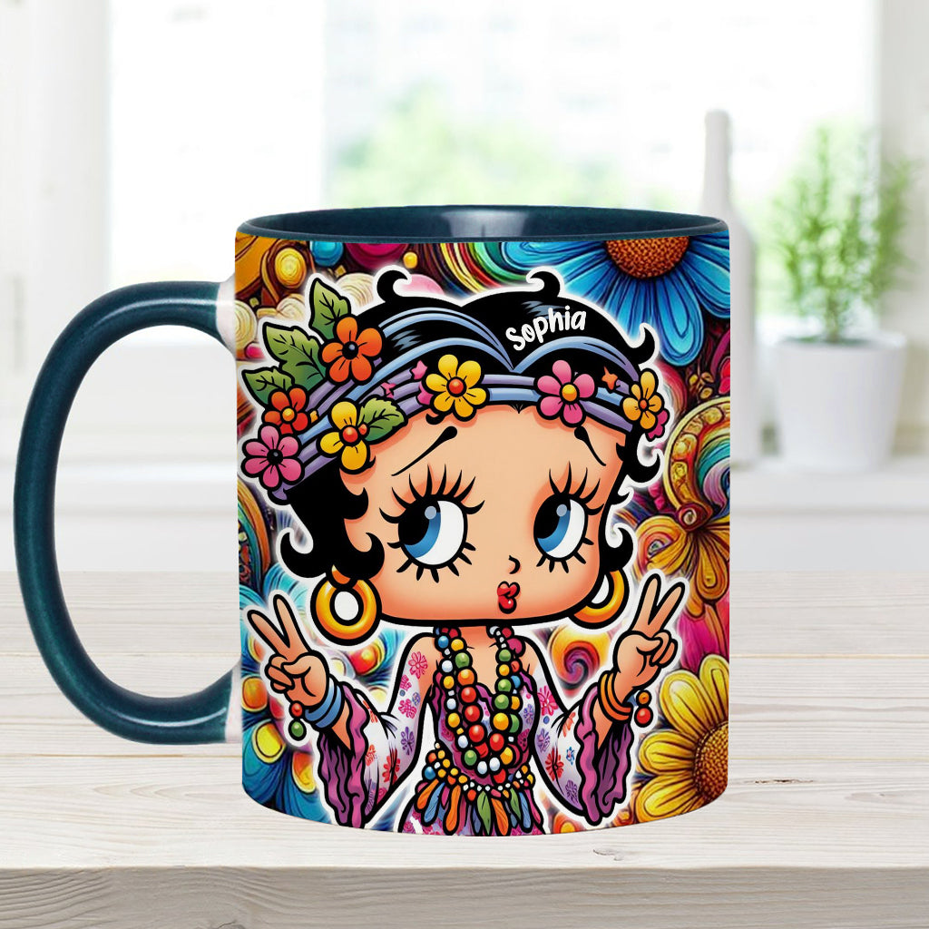 Blossoms of Peace - Personalized Hippie Accent Mug