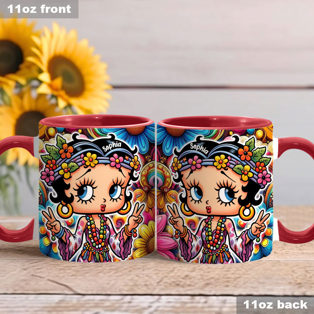 Blossoms of Peace - Personalized Hippie Accent Mug