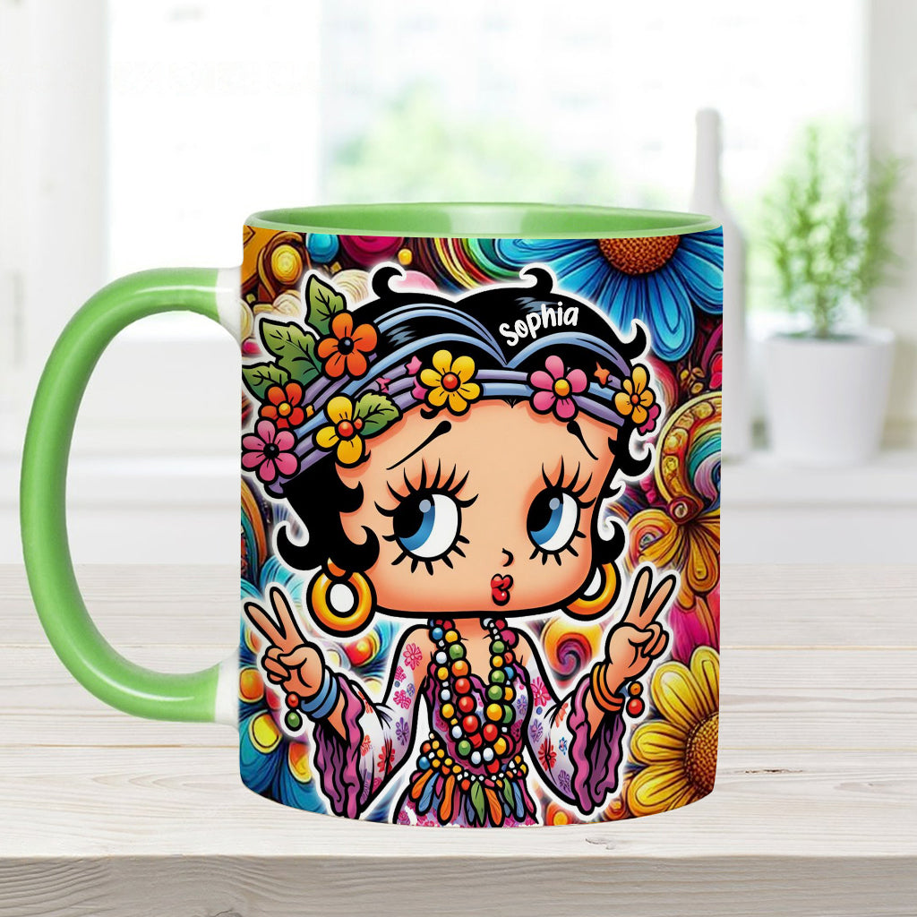 Blossoms of Peace - Personalized Hippie Accent Mug