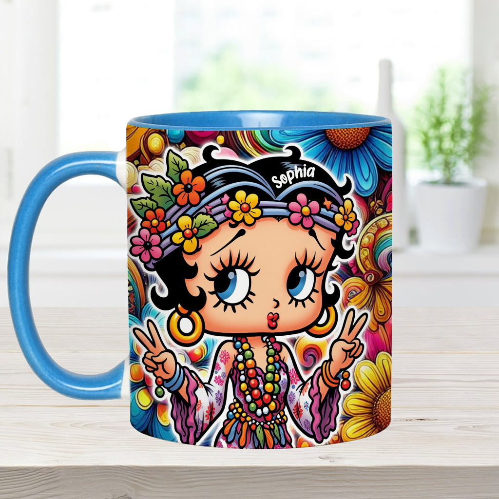 Blossoms of Peace - Personalized Hippie Accent Mug