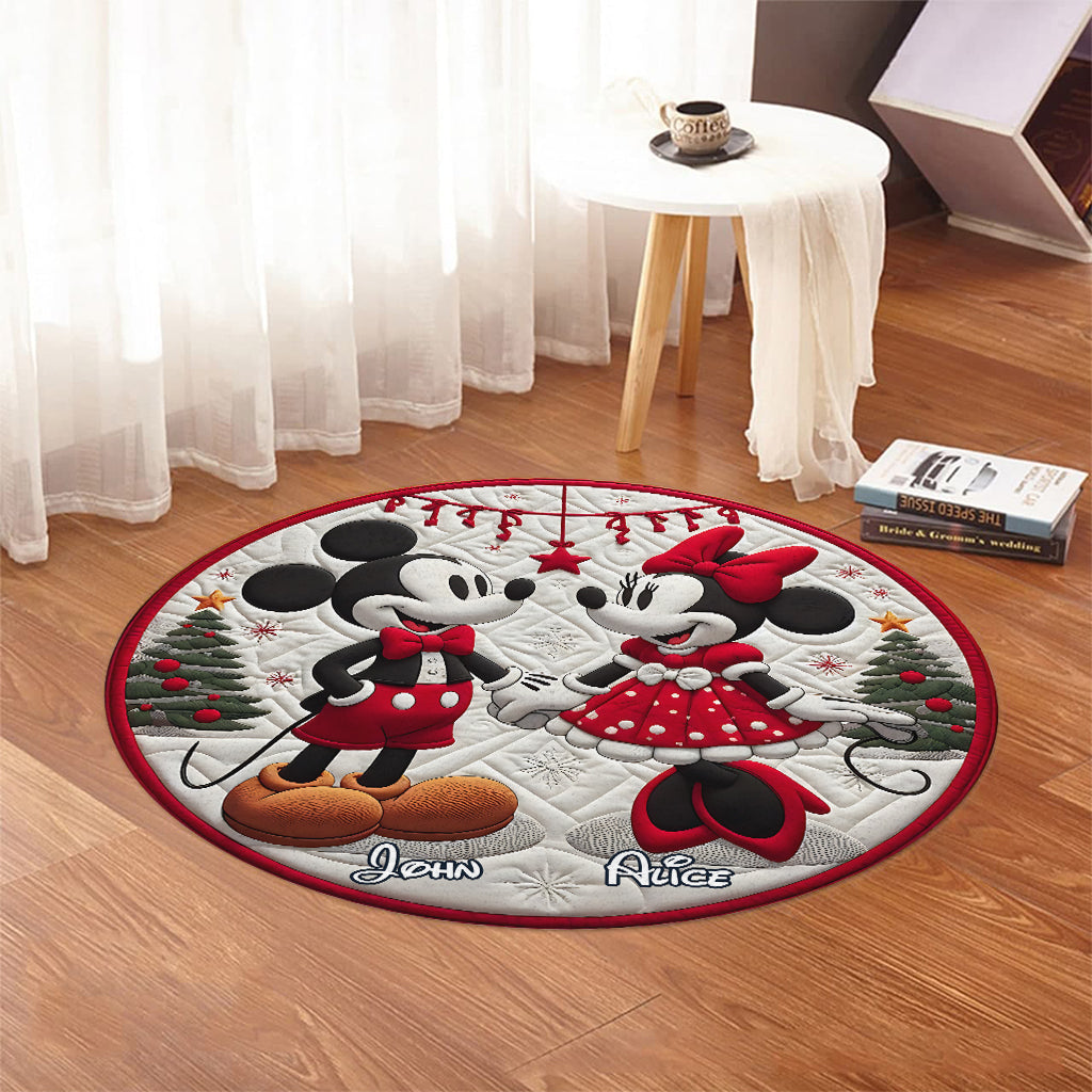 Magical Christmas - Personalized Mouse Round Rug
