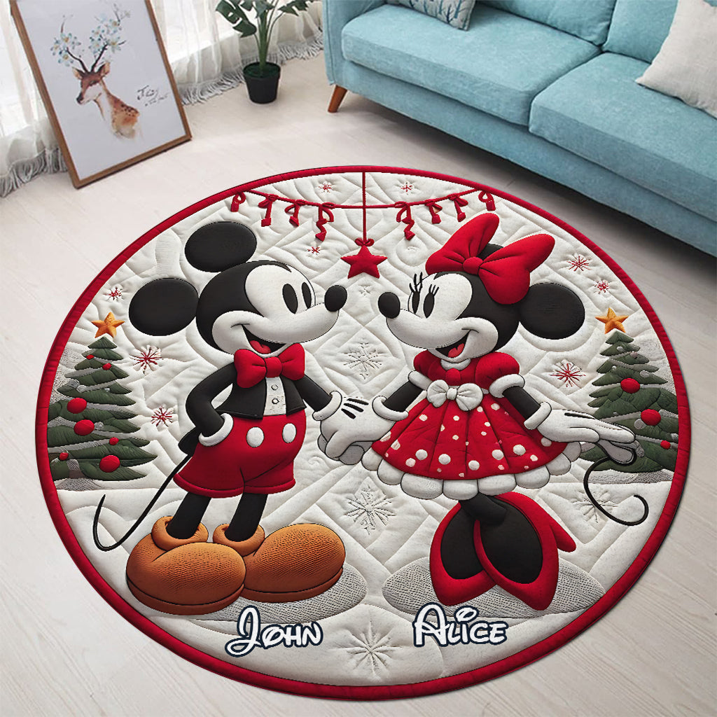 Magical Christmas - Personalized Mouse Round Rug