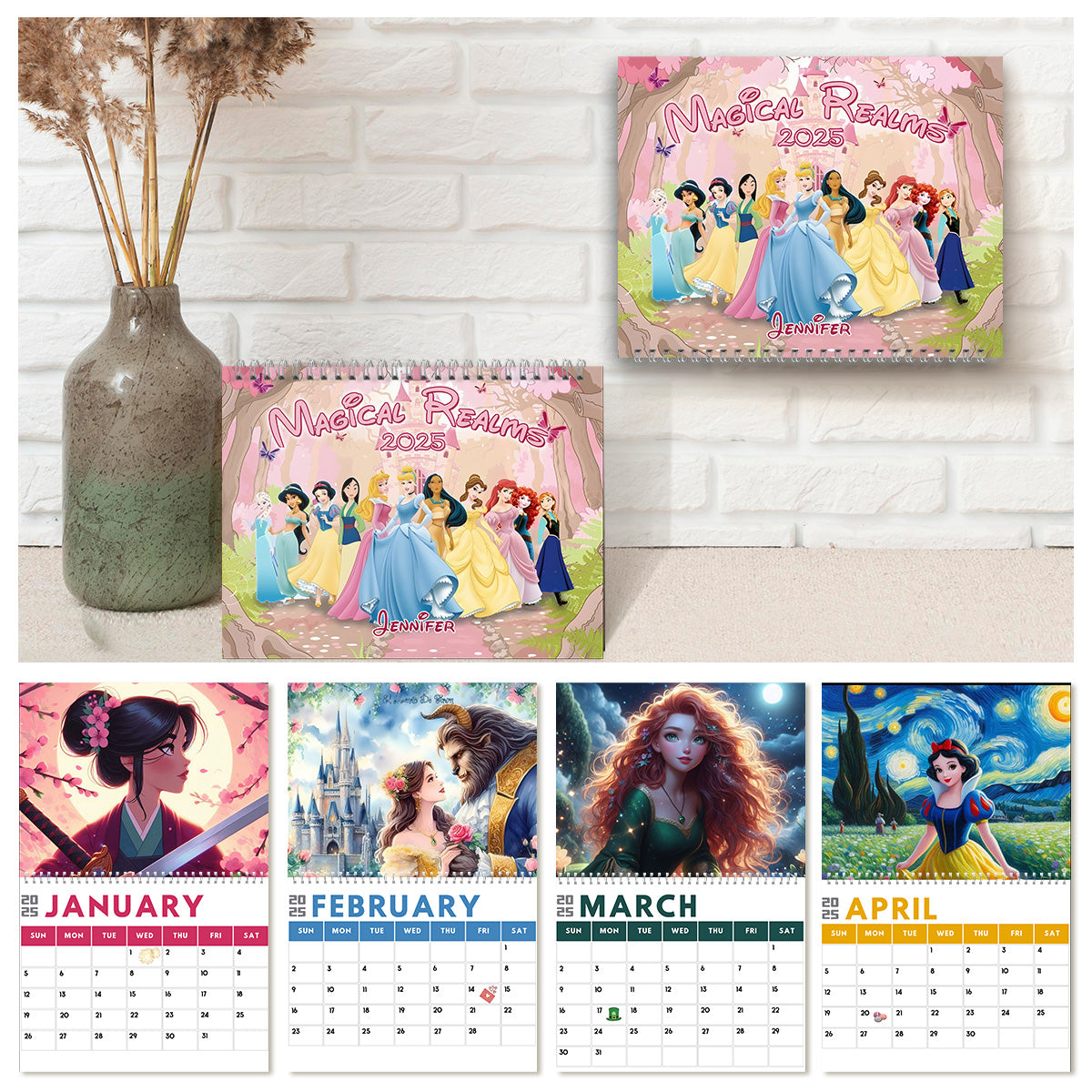 Beautiful Everyday Calendar - Personalized Mouse Wall Calendar & Desk Calendar