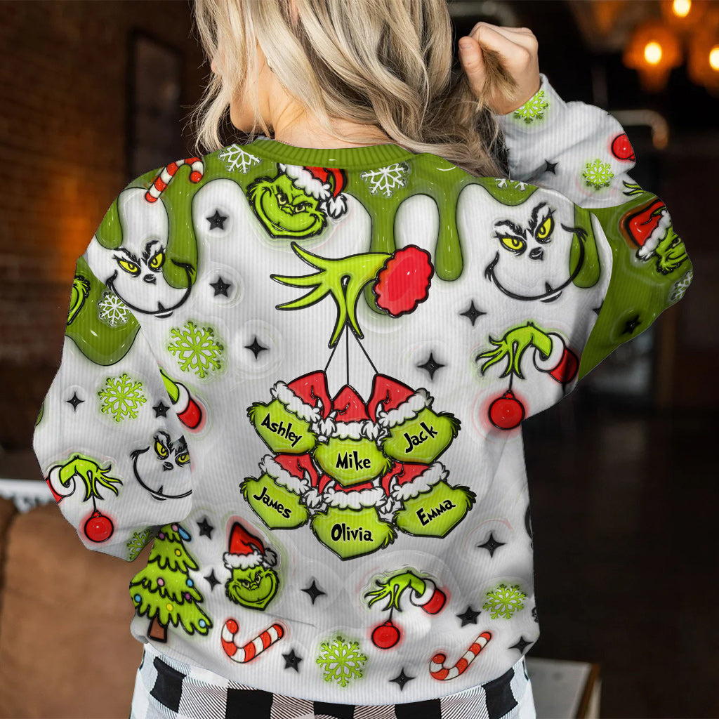 Green Grandma - Personalized Grandma Ugly Sweater
