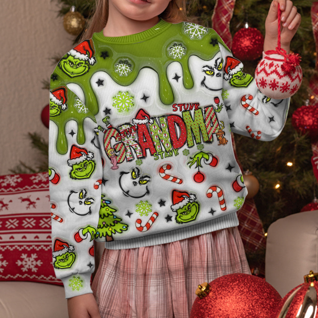 Green Grandma - Personalized Grandma Ugly Sweater