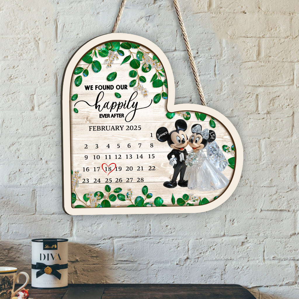 We Found Our Happily Ever After - Personalized Mouse Custom Shaped Wood Sign