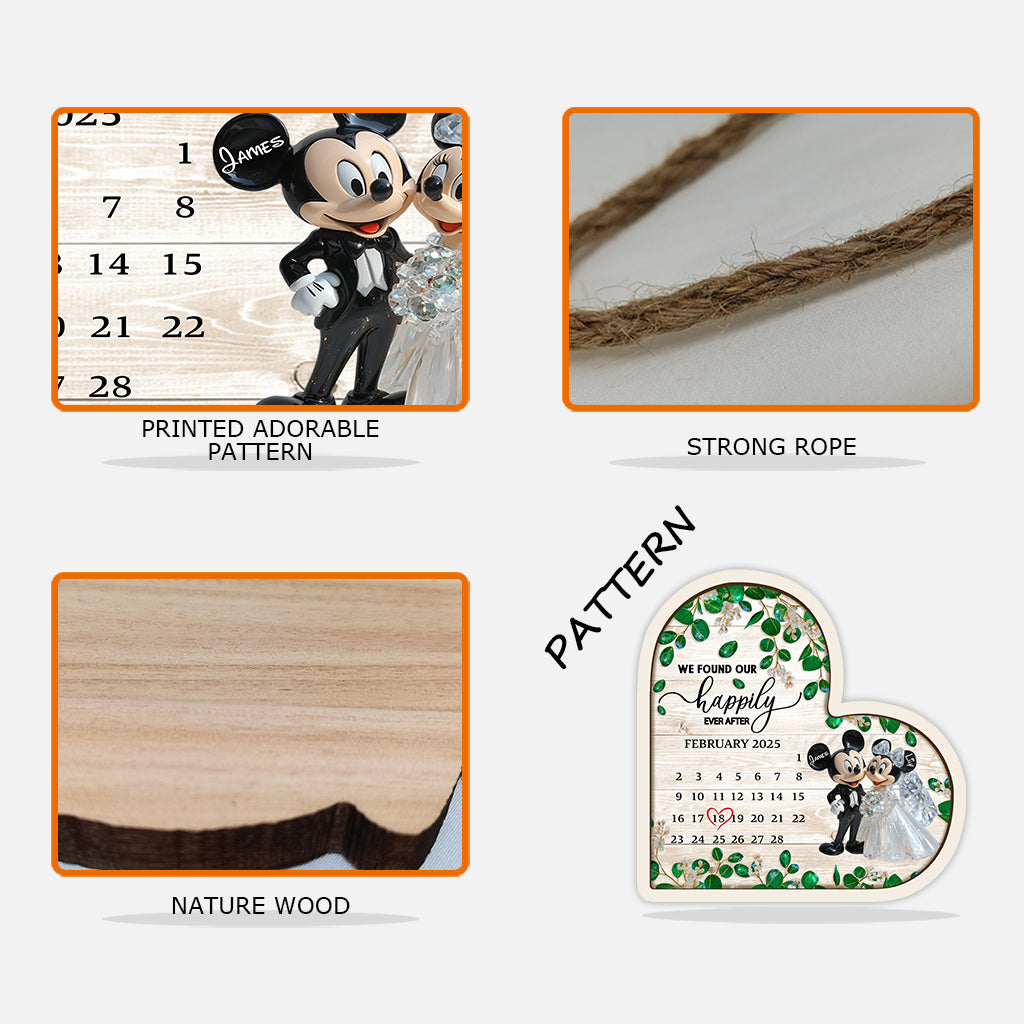 We Found Our Happily Ever After - Personalized Mouse Custom Shaped Wood Sign