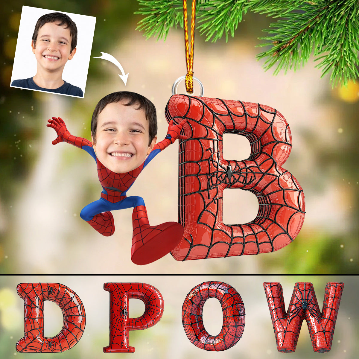 Spider Alphabet Letters - Personalized Kid Ornament