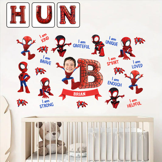 You Are Strong Spider Alphabet Letter - Personalized Kid Wall Decal