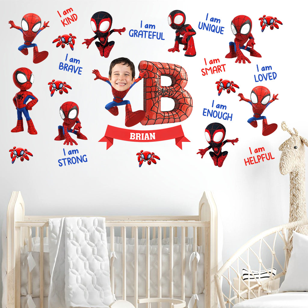 You Are Strong Spider Alphabet Letter - Personalized Kid Wall Decal