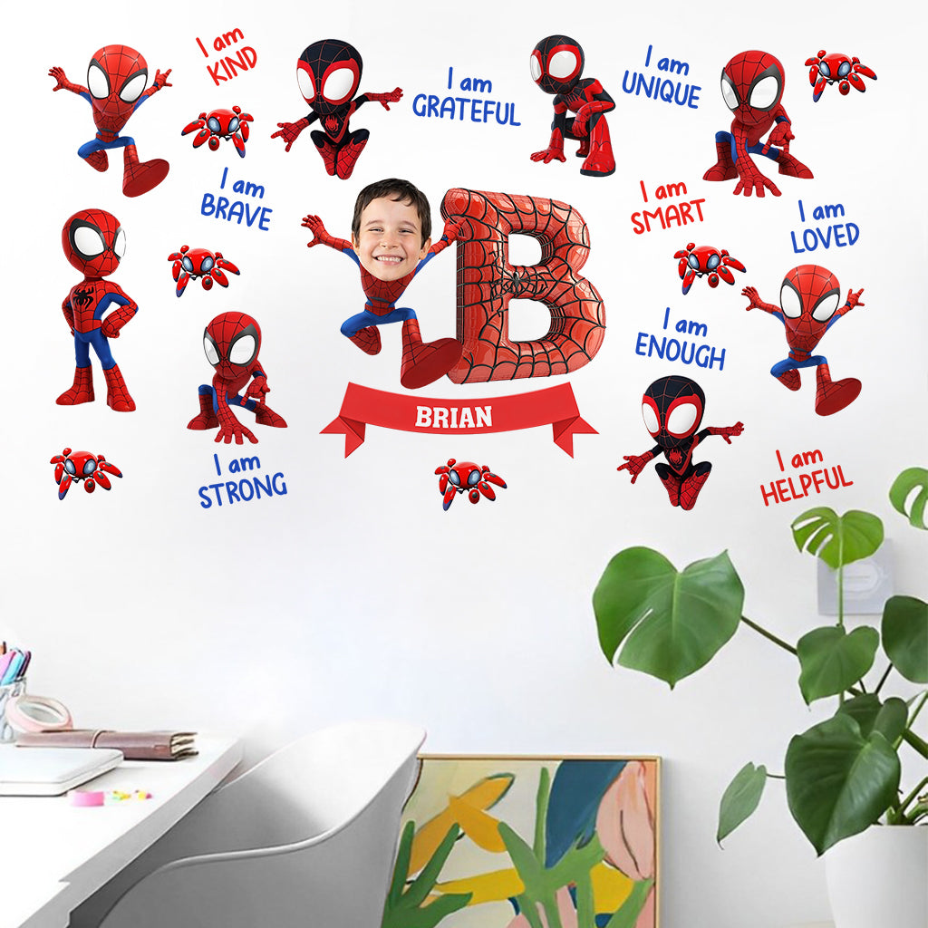 You Are Strong Spider Alphabet Letter - Personalized Kid Wall Decal
