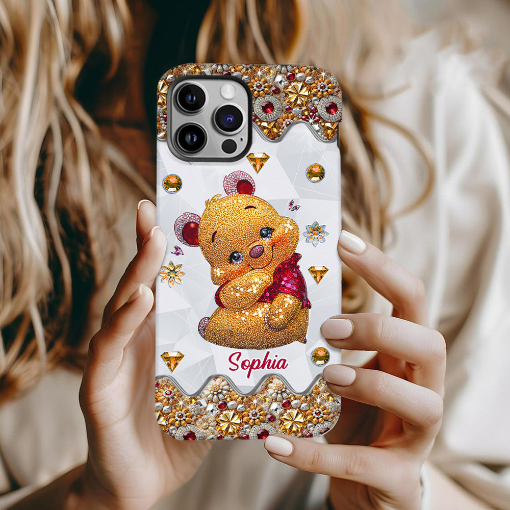 Cute Yellow Bear - Personalized Mouse Full Print Phone Case