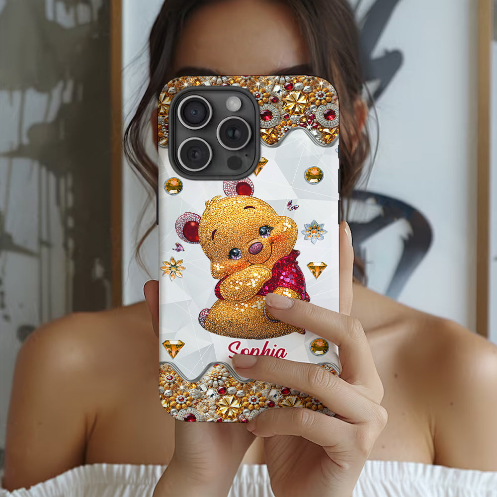 Cute Yellow Bear - Personalized Mouse Full Print Phone Case