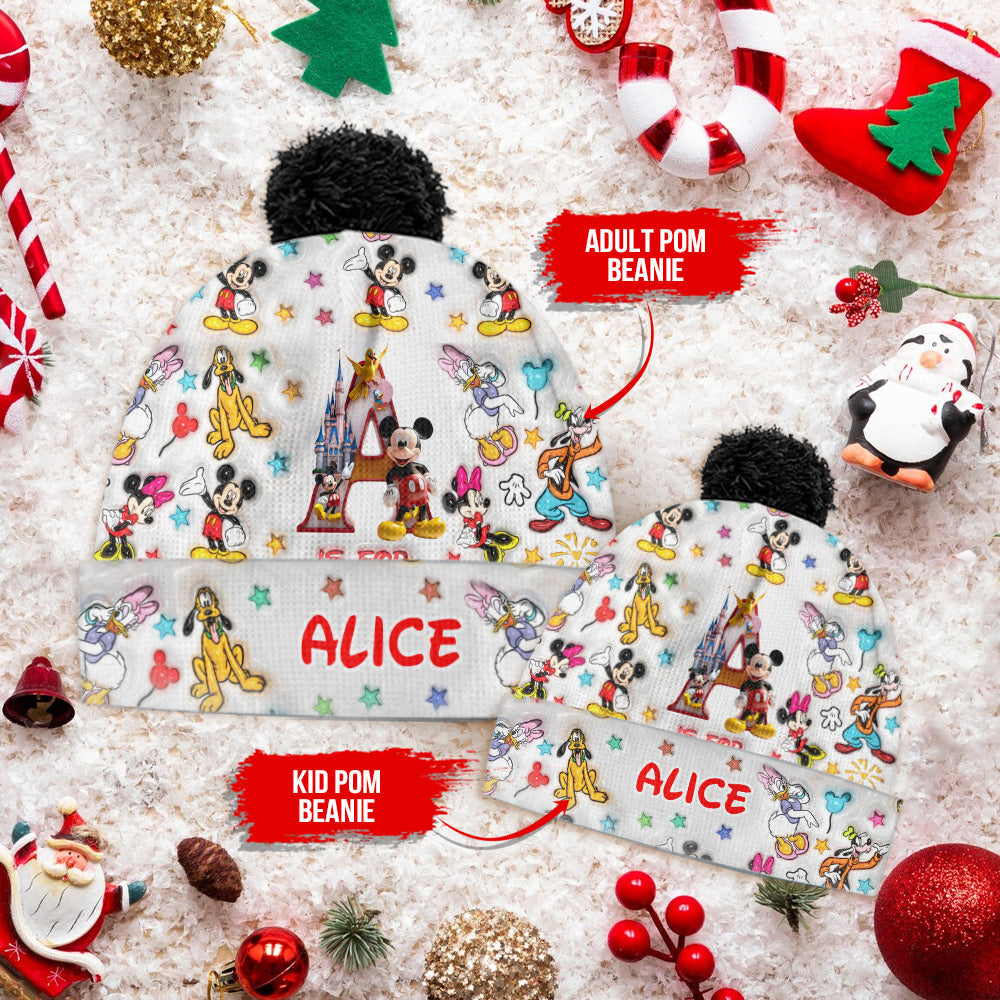 Cute Mouse Alphabet - Personalized Mouse Beanie Hat