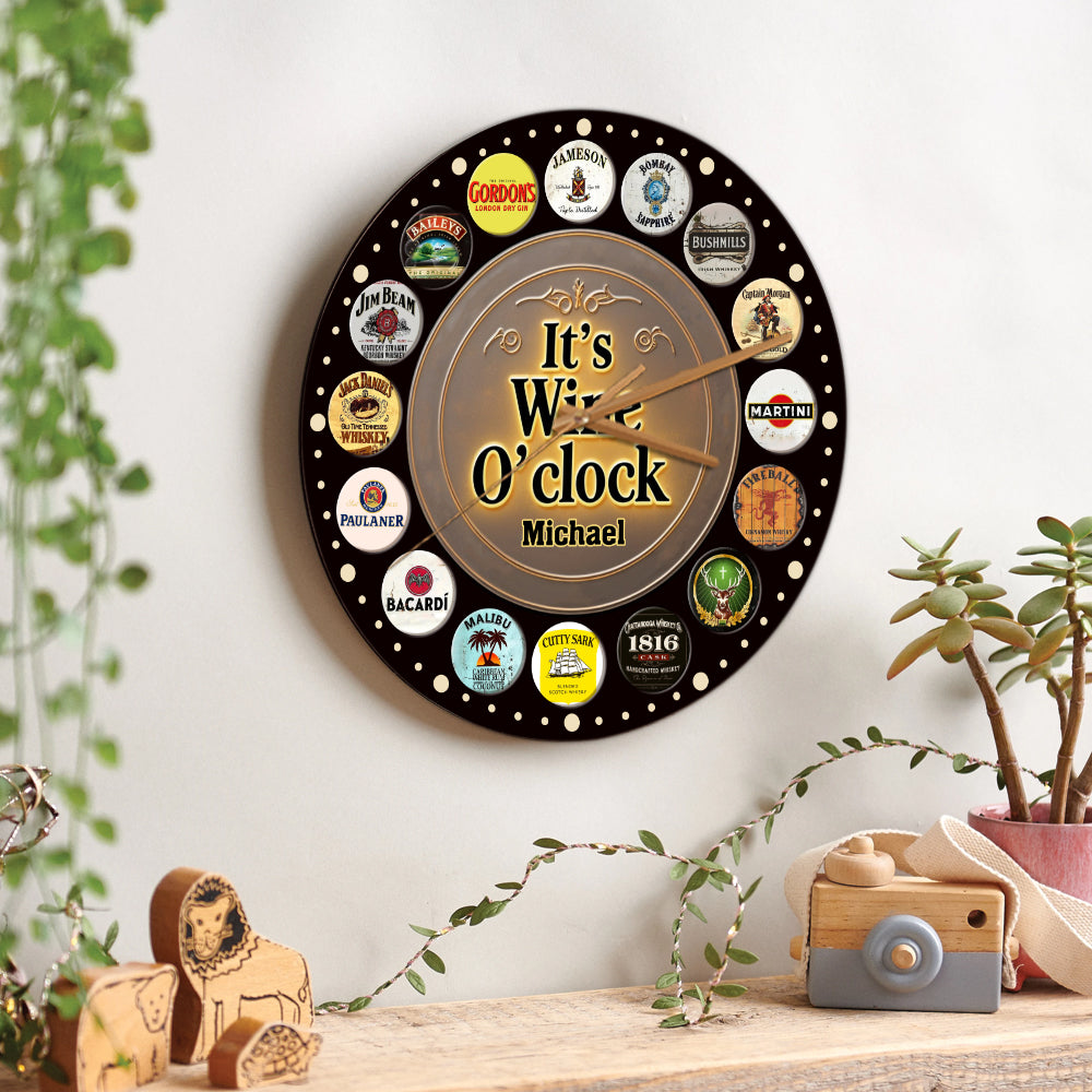 It's Wine O'clock - Personalized Wine Wall Clock