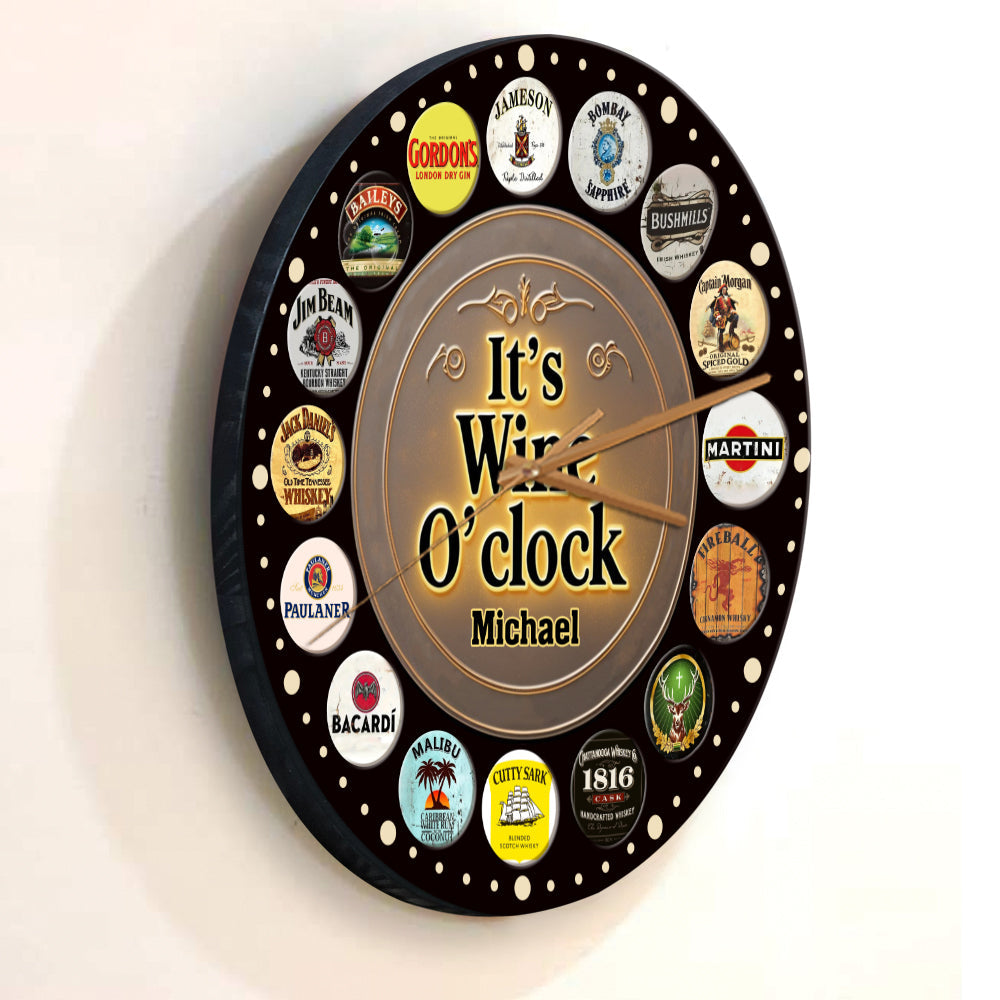 It's Wine O'clock - Personalized Wine Wall Clock