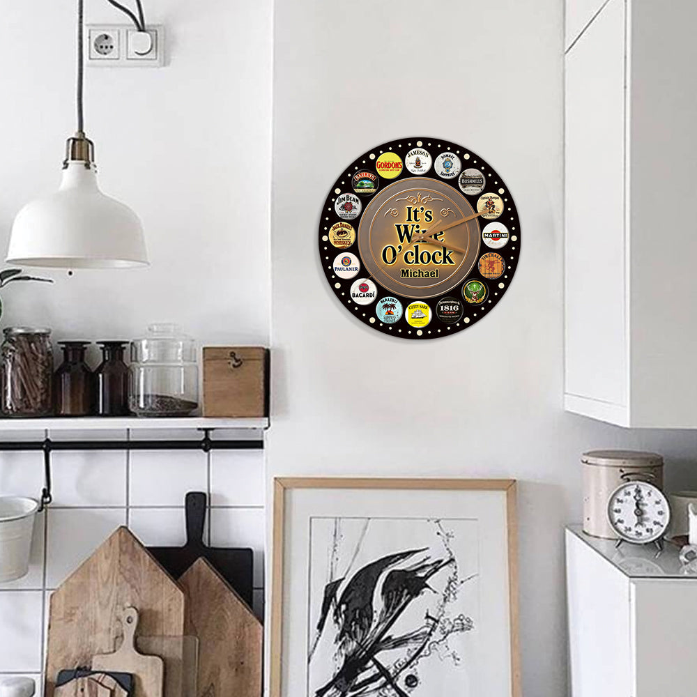 It's Wine O'clock - Personalized Wine Wall Clock
