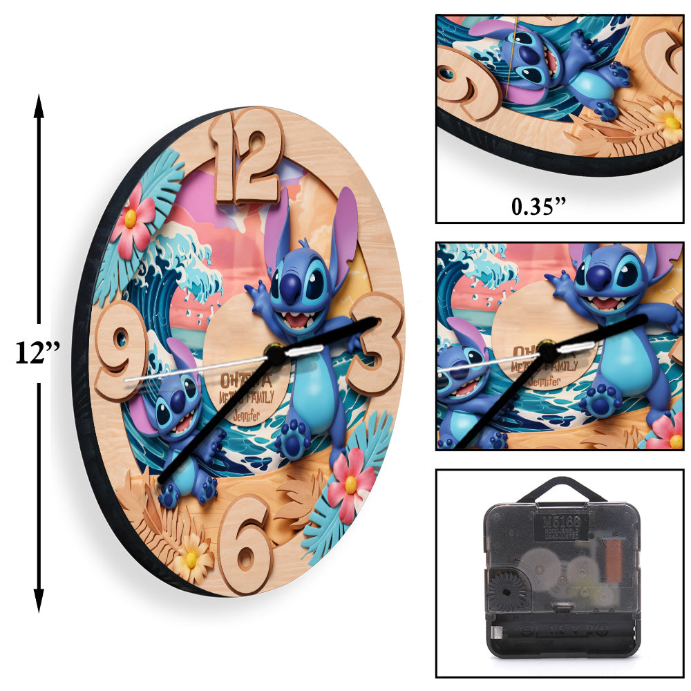 Ohana Means Family - Personalized Ohana Wall Clock