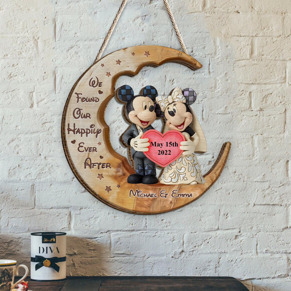 Happily Ever After - Personalized Mouse 2 Layered Wood Sign / Wood Plaque