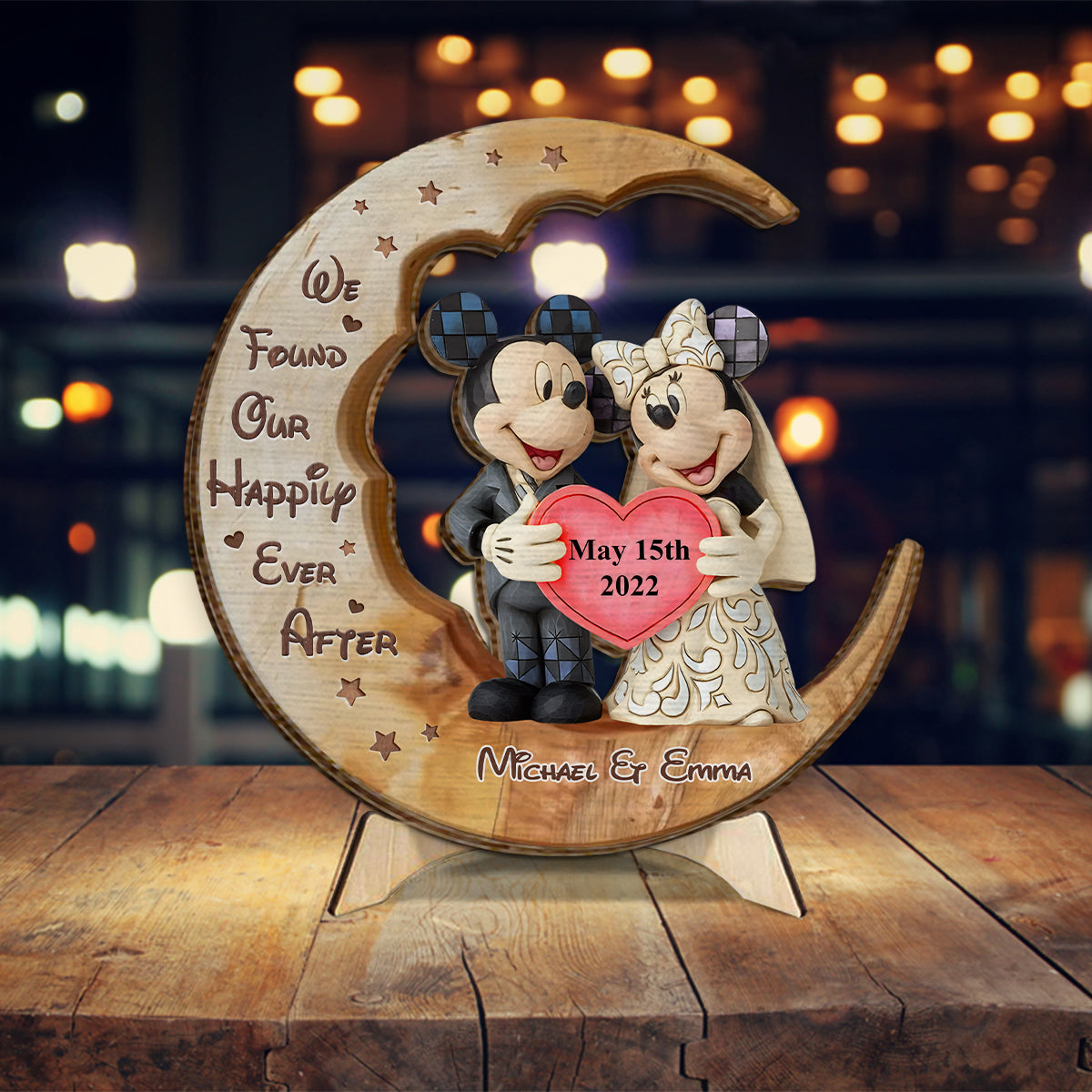 Happily Ever After - Personalized Mouse 2 Layered Wood Sign / Wood Plaque