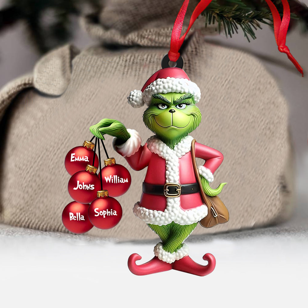 Love My Family - Personalized Stole Christmas Transparent Ornament
