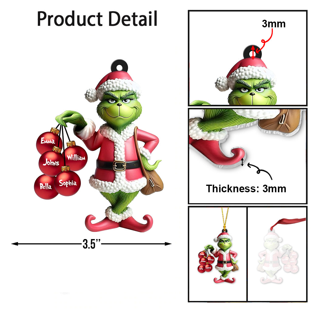 Love My Family - Personalized Stole Christmas Transparent Ornament