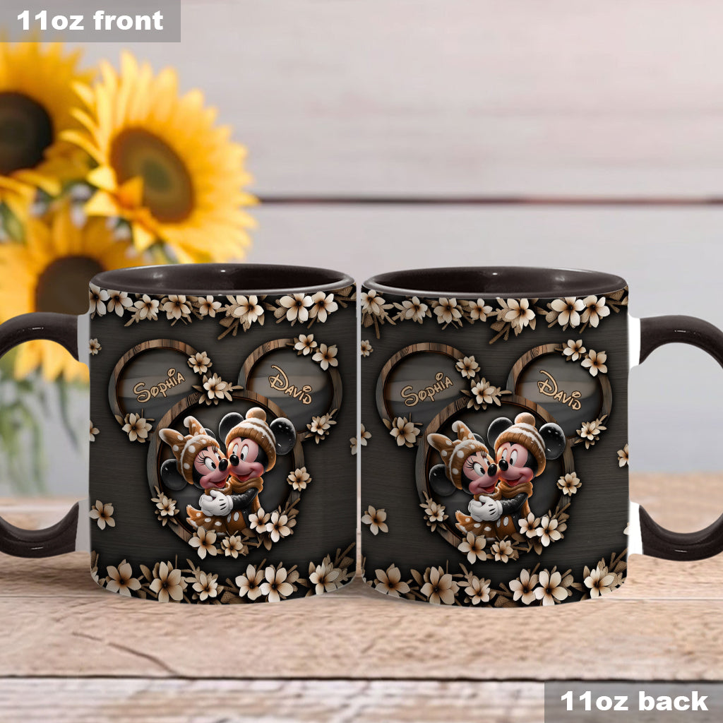 Cute Mouse Couple - Personalized Mouse Accent Mug
