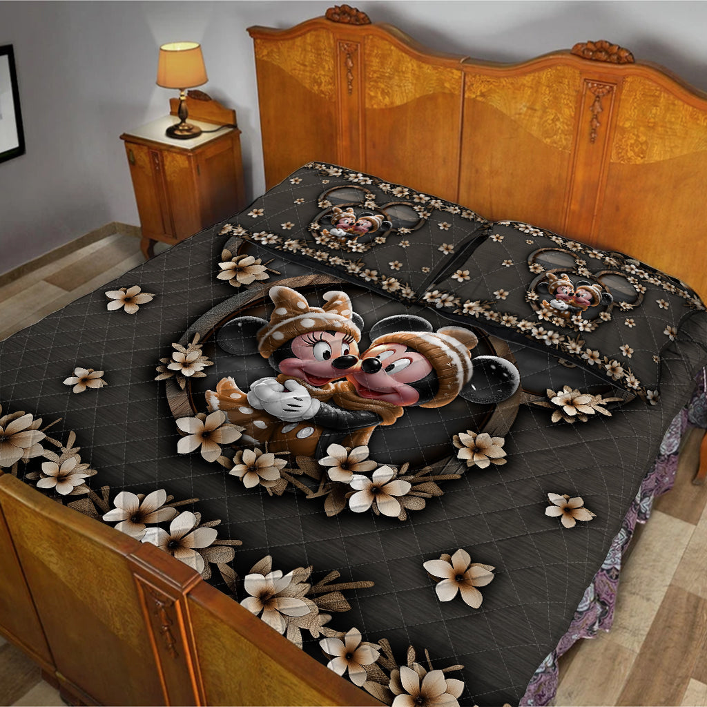 Cute Mouse Couple - Personalized Mouse Quilt Set