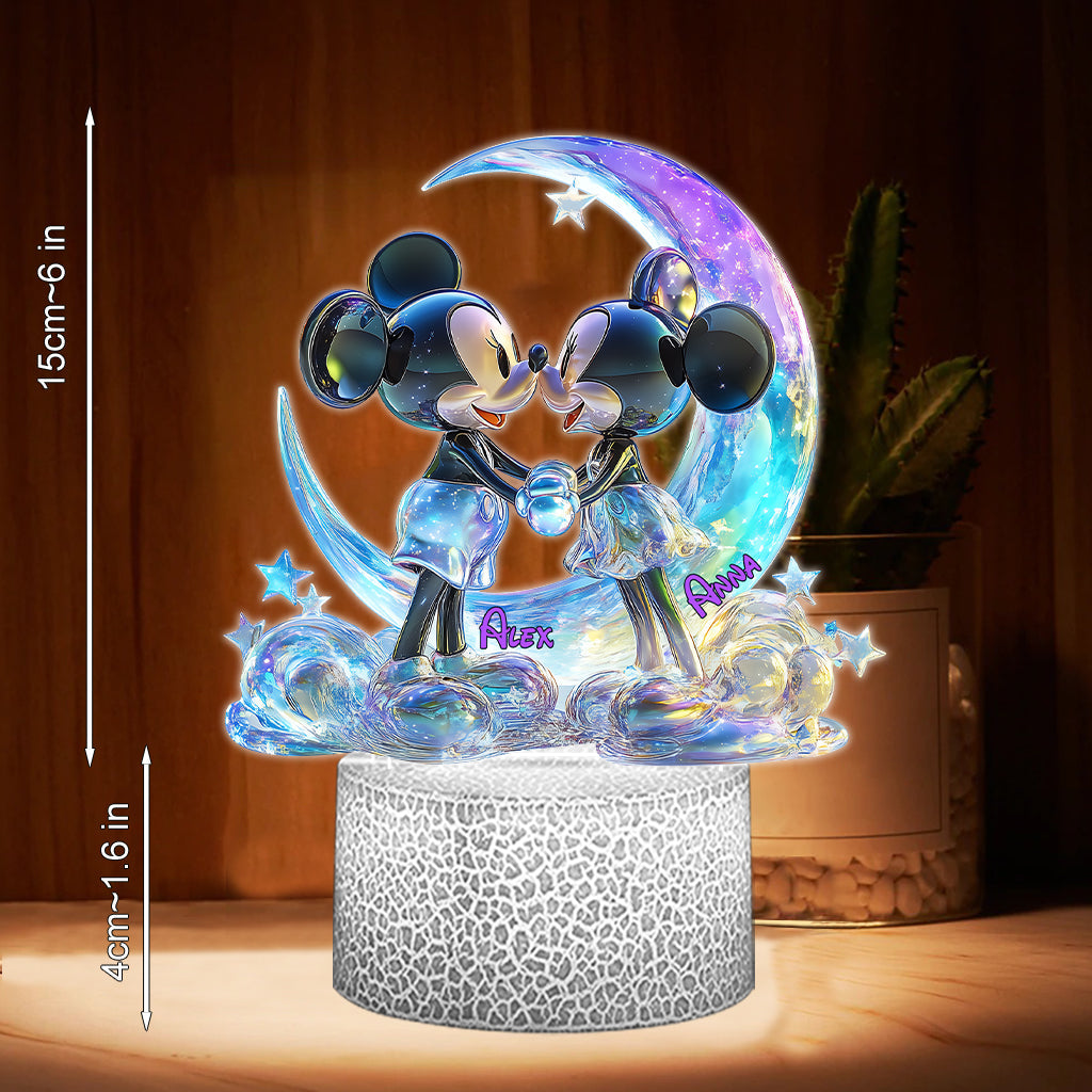 Love You To The Moon - Personalized Mouse Shaped Plaque Light Base