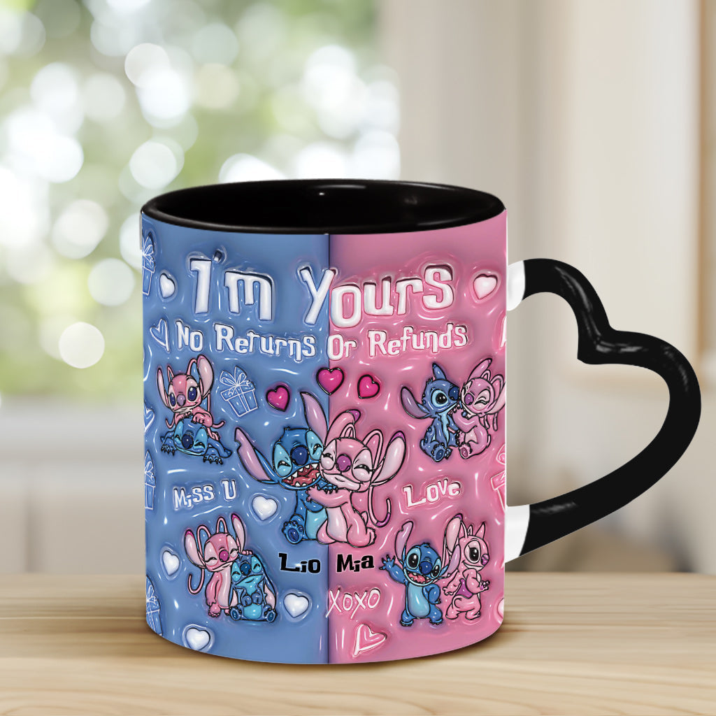 I'm Yours No Returns No Refunds - Personalized Ohana Heart Handle Mug