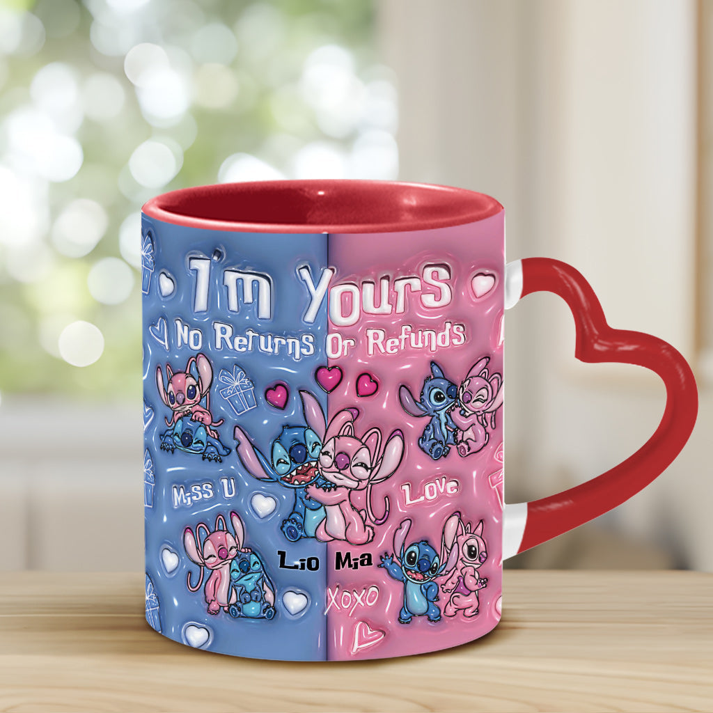 I'm Yours No Returns No Refunds - Personalized Ohana Heart Handle Mug