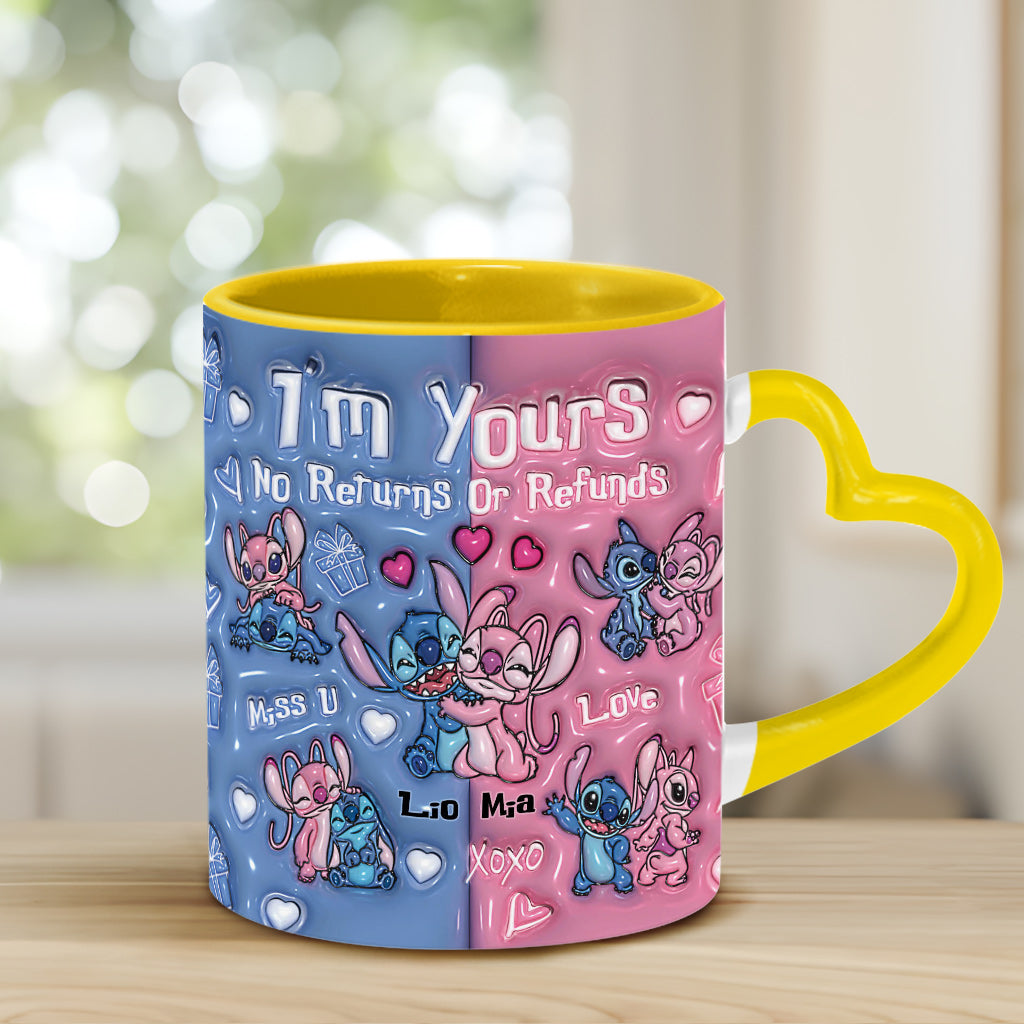 I'm Yours No Returns No Refunds - Personalized Ohana Heart Handle Mug