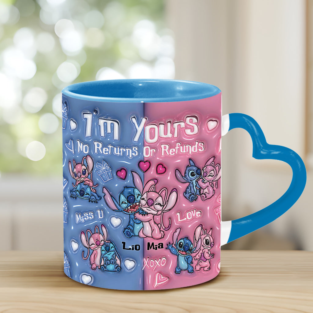 I'm Yours No Returns No Refunds - Personalized Ohana Heart Handle Mug