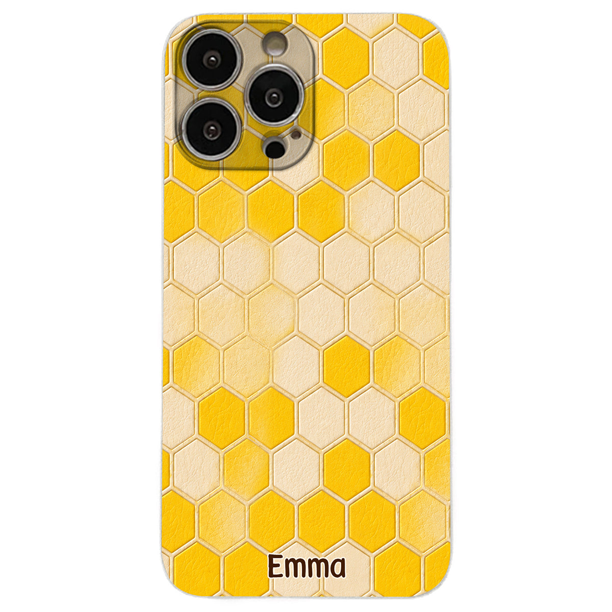 Winnie Friends Leather Case & Dangling Charm - Personalized Yellow Bear 3D Embossed Leather Phone Case