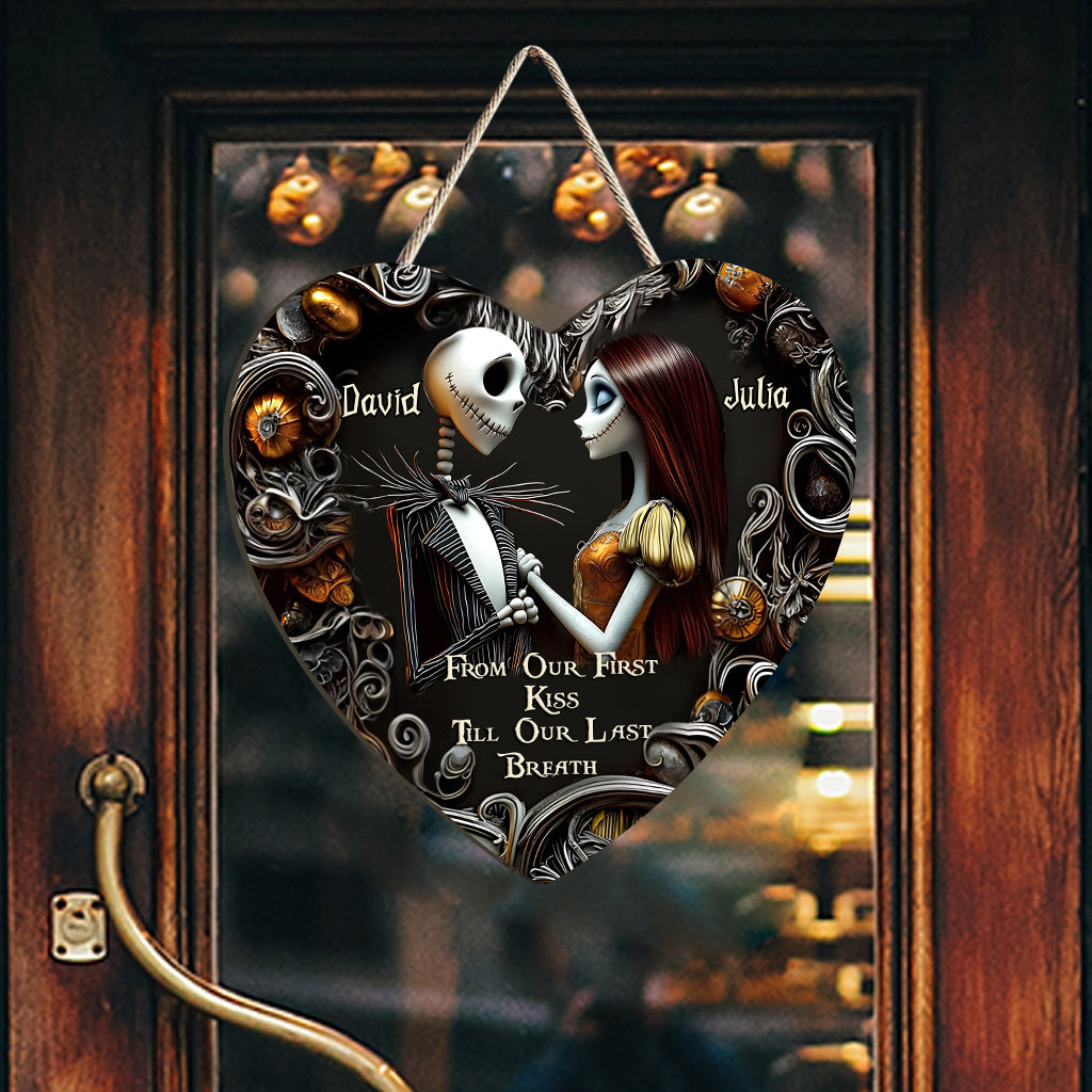 From Our First Kiss - Personalized Nightmare Custom Shaped Wood Sign