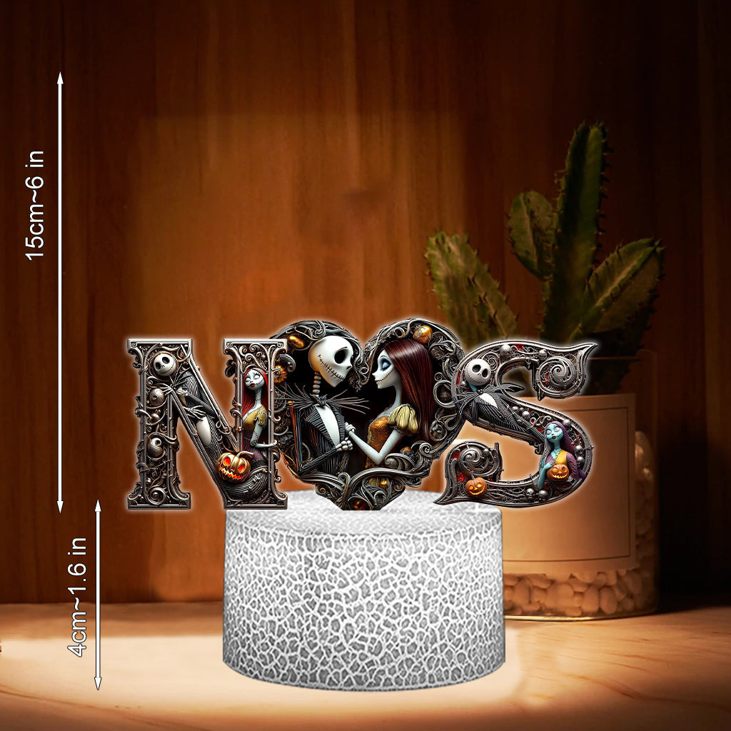 Till Dead Do Us Part - Personalized Nightmare Shaped Plaque Light Base